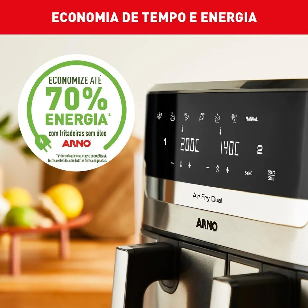 Fritadeira Sem Óleo Airfryer Arno Dual 5,2l+3,1l Afd2 - Image 2