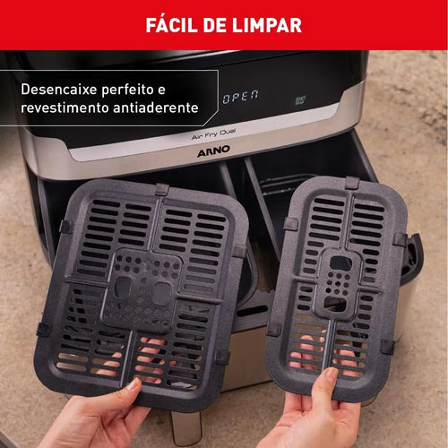 Imagem 3 de 7 de Fritadeira Sem Óleo Airfryer Arno Dual 5,2l+3,1l Afd2