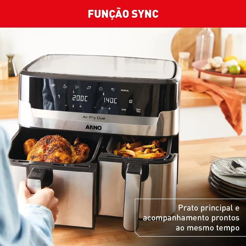 Fritadeira Sem Óleo Airfryer Arno Dual 5,2l+3,1l Afd2 - Image 4