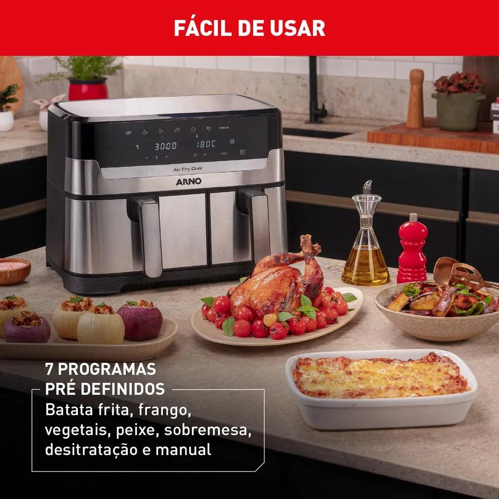 Fritadeira Sem Óleo Airfryer Arno Dual 5,2l+3,1l Afd2 - Image 1